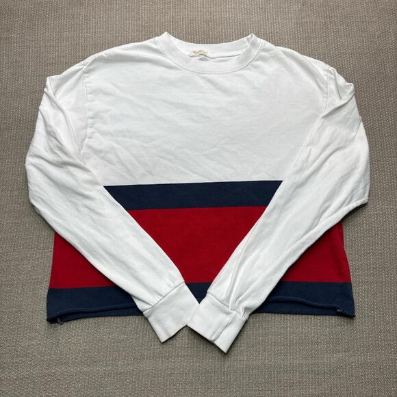 Brandy Melville Preppy Rugby Crop Top Striped - Picture 2 of 4